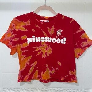 Red & Orange Tie-Dye Cropped Tee